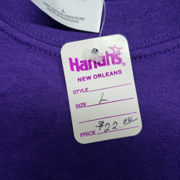 VTG Gildan Activewear Ultra Cotton T-Shirt Mens L Purple Harrahs New Orleans New - Picture 8 of 9